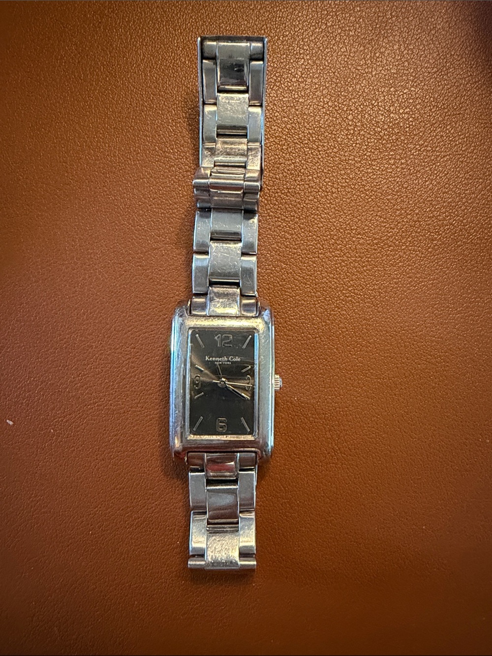 Kenneth Cole Stainless Steel Women’s Rectangular Watch with Slate Dial